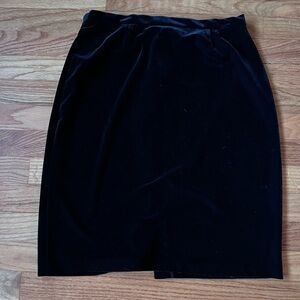 Black velvet midi skirt holiday Christmas 
Vintage size 12P